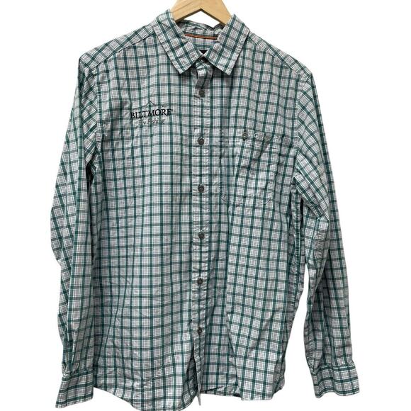 Orvis Fly Fishing Shirt Mens Size Medium Green Plaid Embroidered Biltmore - Picture 1 of 8